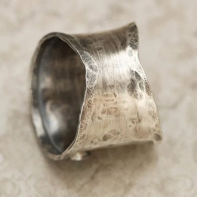 Bird Flower Wide Band Ring