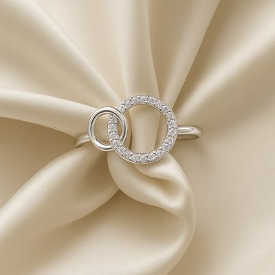 Luna Bond — Twin Circle Pavé Ring