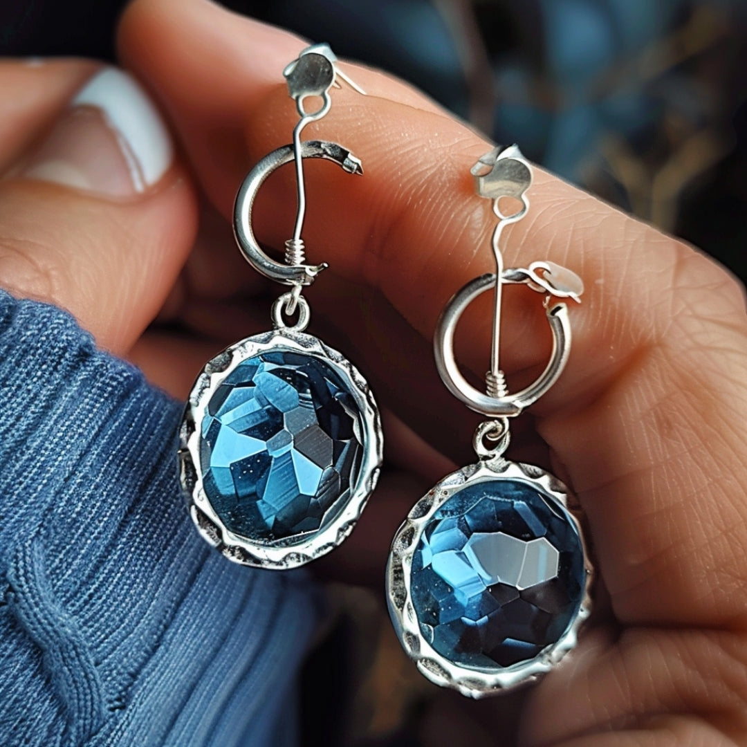 Blue Drop Crystal Earrings