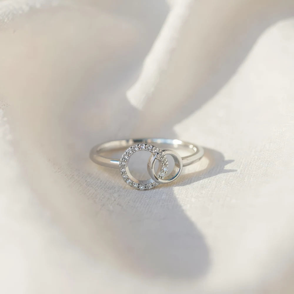 Luna Bond — Twin Circle Pavé Ring