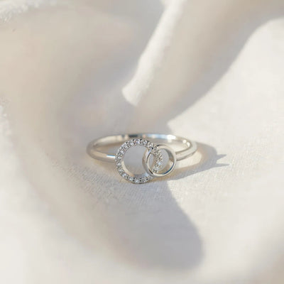Luna Bond — Twin Circle Pavé Ring