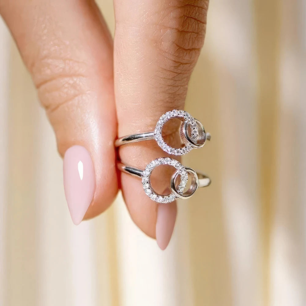 Luna Bond — Twin Circle Pavé Ring