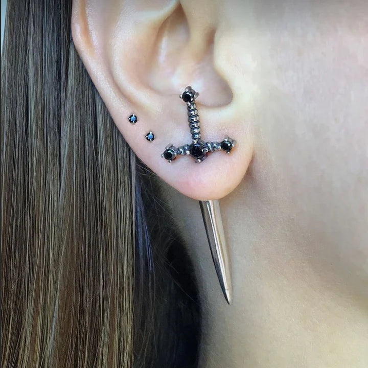 Silver Sword Earrings