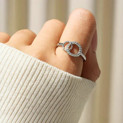 Luna Bond — Twin Circle Pavé Ring