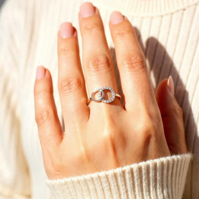Luna Bond — Twin Circle Pavé Ring