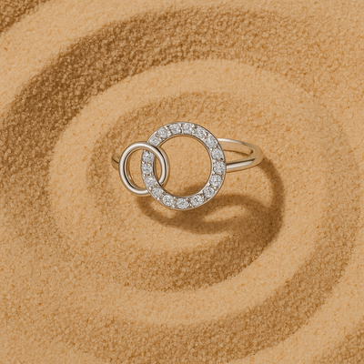 Luna Bond — Twin Circle Pavé Ring