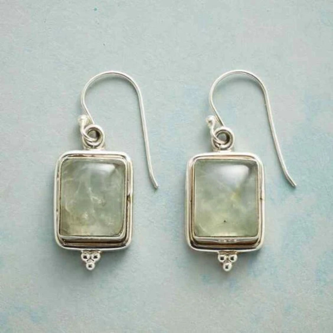 Vintage Green Stone Earrings