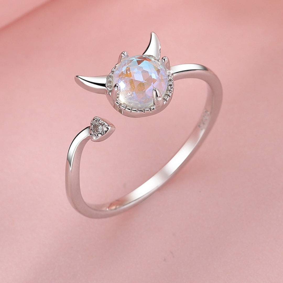 Adjustable Crystal Demon Silver Ring