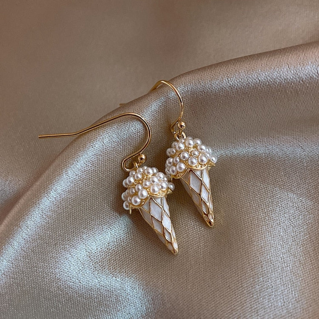 Pearl Cone Earrings