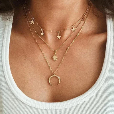 Moon Necklace in Silver