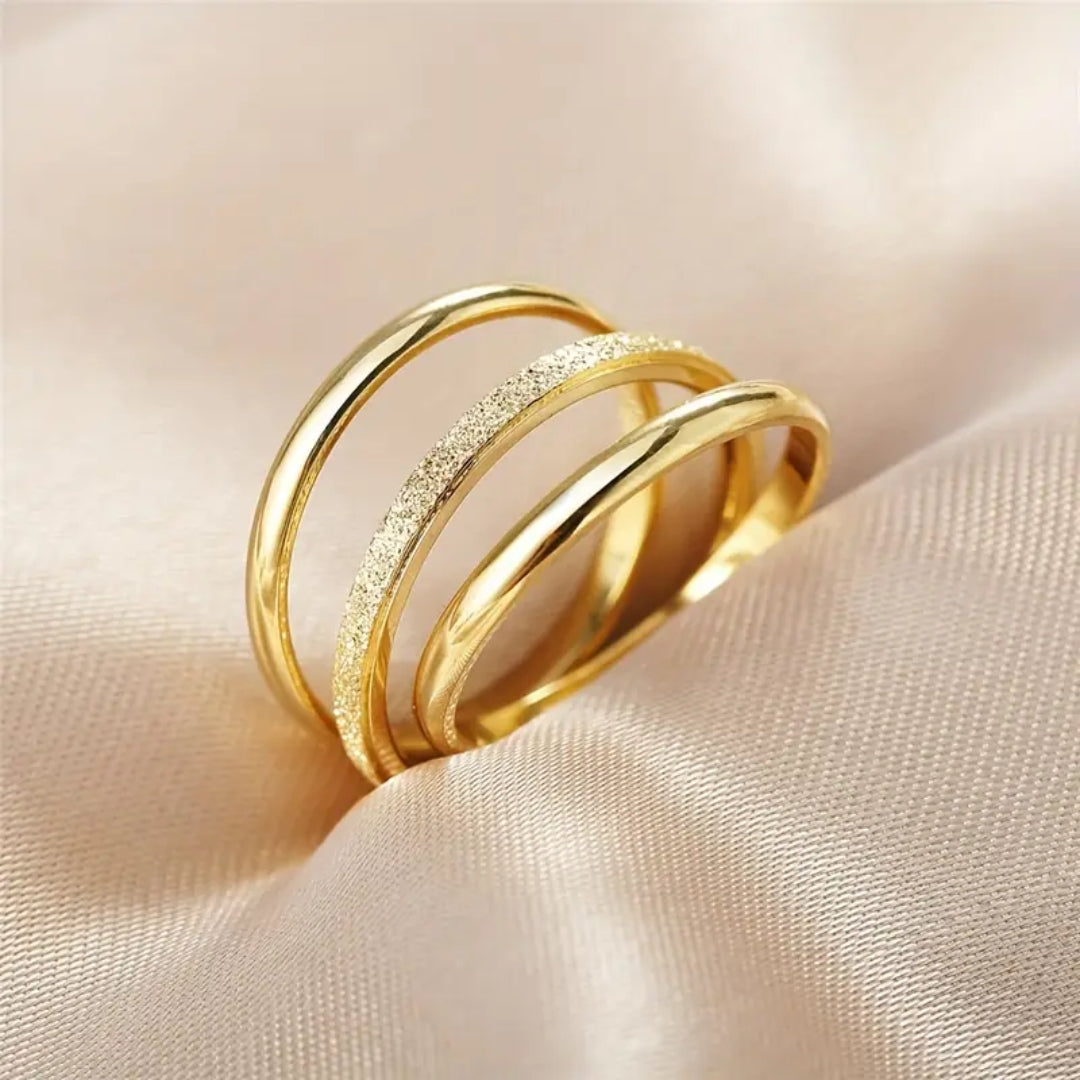 Layered Bright Gold Ring