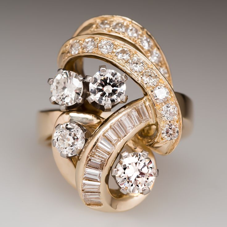 Vintage Cocktail Zirconia Ring