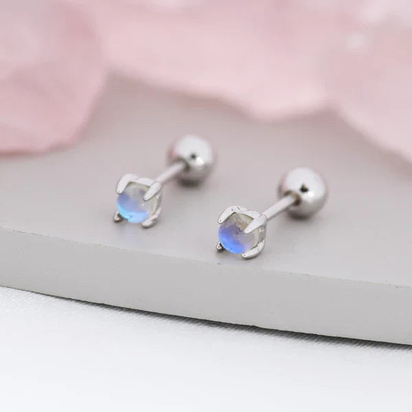 Moonstone Earrings in Sterling Silver