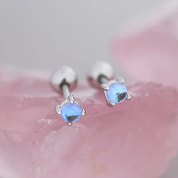 Moonstone Earrings in Sterling Silver