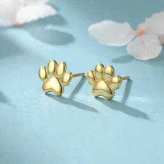 Tiny Paw Print Stud Earrings