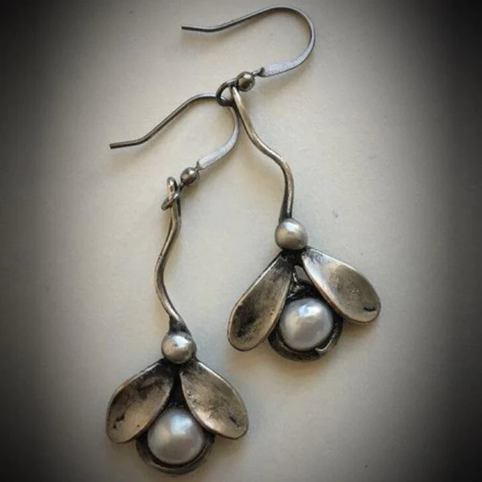 Vintage Silver Pearl Earrings