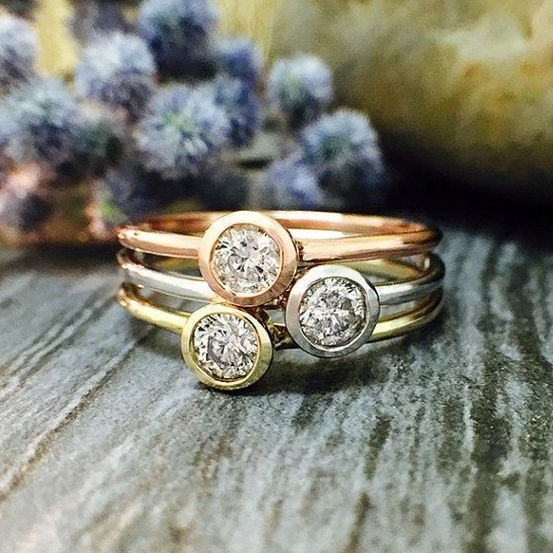 Vintage Three Zirconia Plated Ring