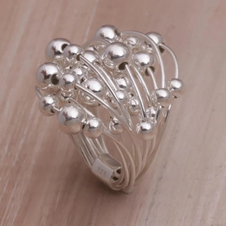 Vintage Silver Plant Shoot Ring