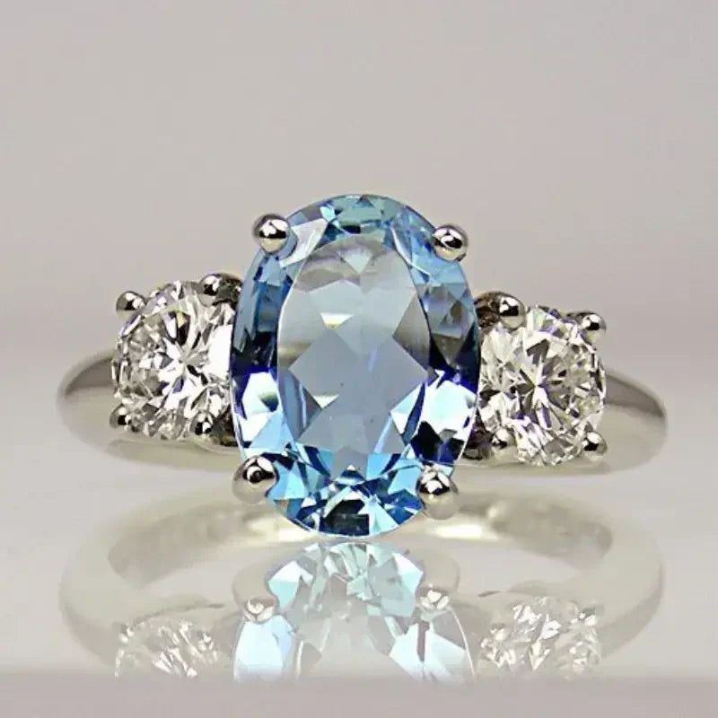 Vintage Blue Silver Bright Ring