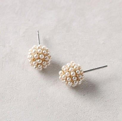 Vintage Rounded Pearl Earrings