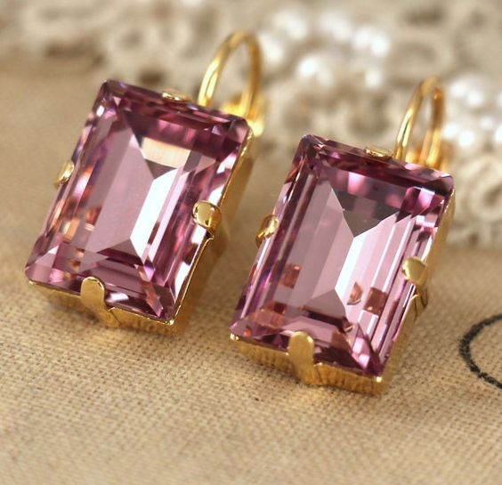 Vintage Pink Glass Earrings