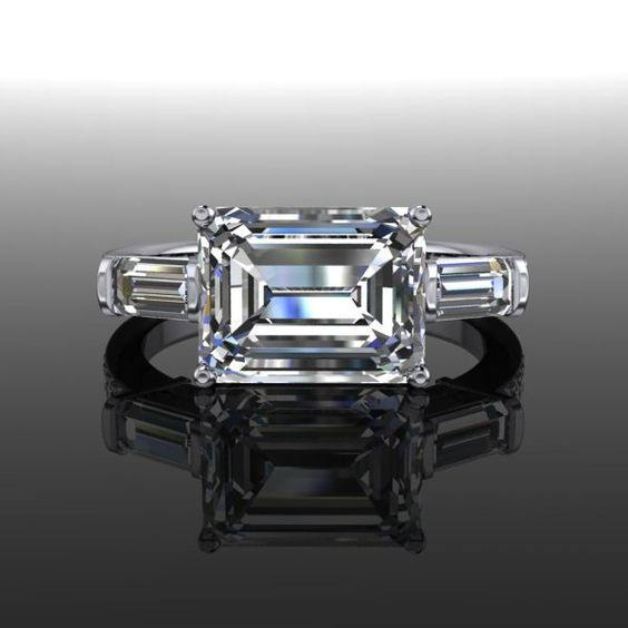 Vintage Rectangular Glass Silver Ring