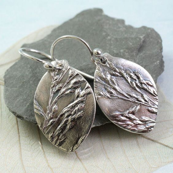 Vintage Leaf Silver Plated Earrings